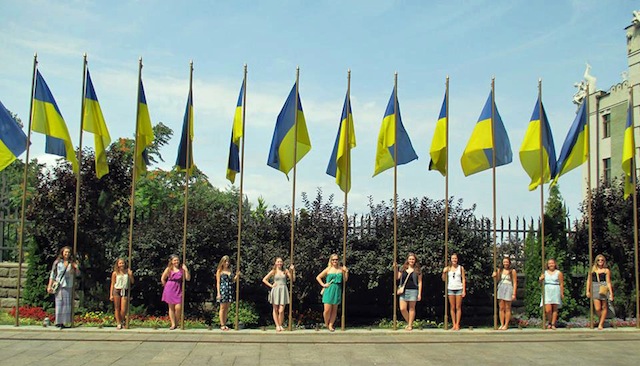 ukrainian flags