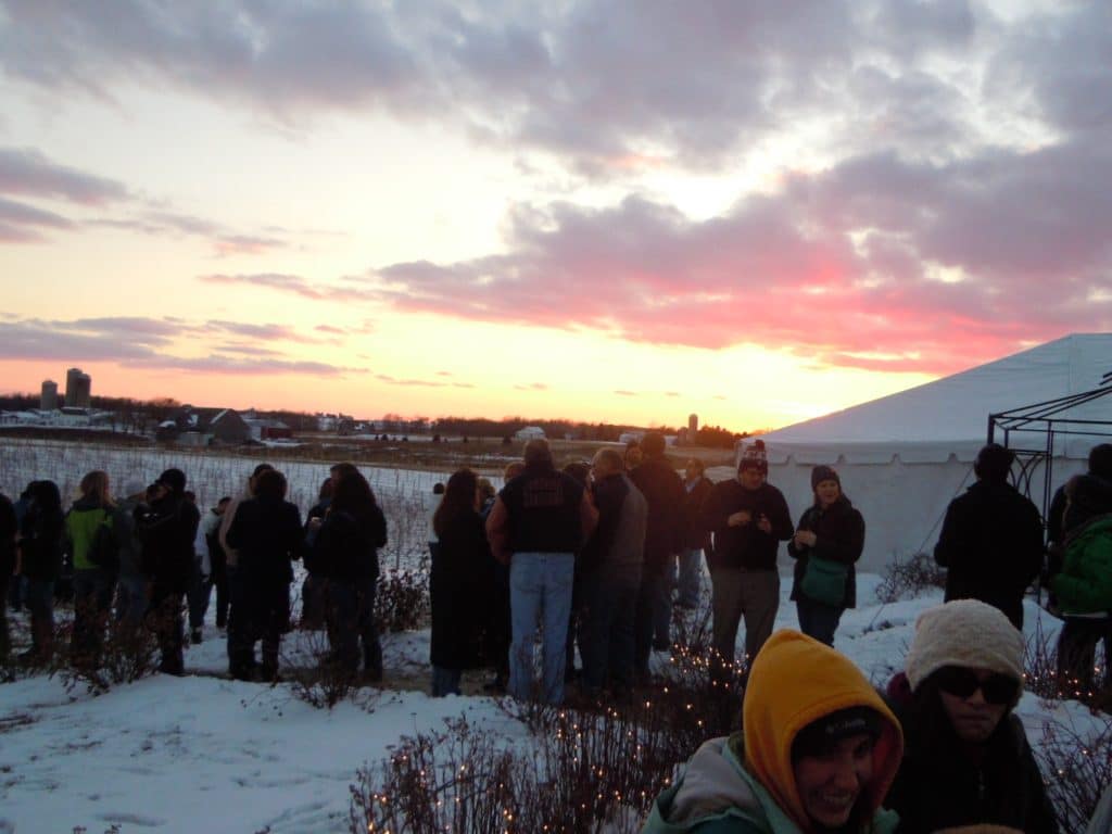 Sunset - Frozen Tundra Wine Fest - Parallel 44 Winery