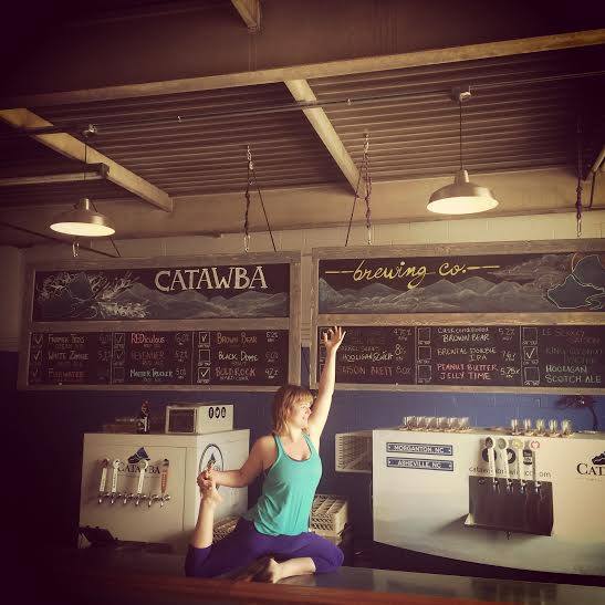 Will bend for beer! Photo courtesy of the Traveling Yogini.