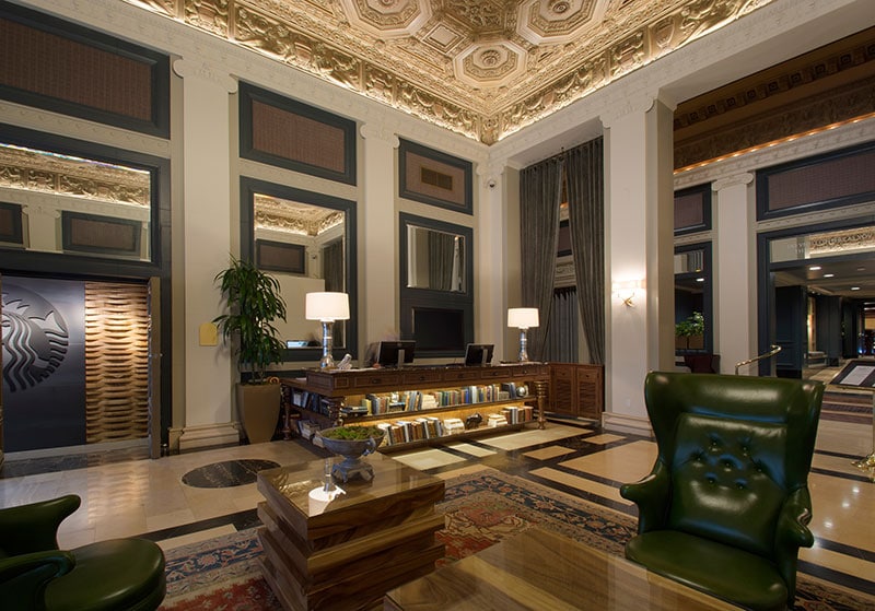 Lobby of Sentinal Boutique Hotel in Portland, Oregon. Photo courtesy of Sentinal.