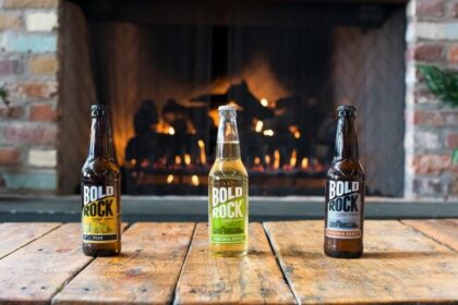Fireplace at Bold Rock Cider. Photo courtesy of Bold Rock.