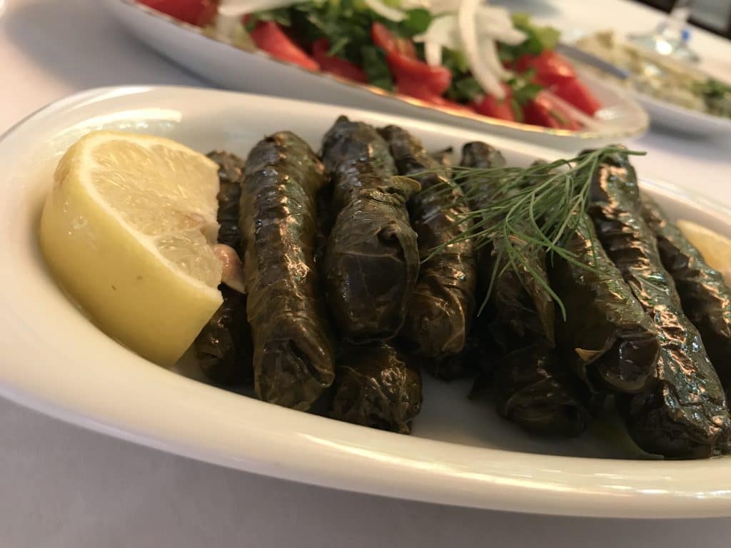 food in Turkey grape leaf dolmas