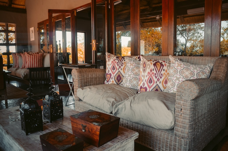 Outdoor patio at Little Garonga in south africa