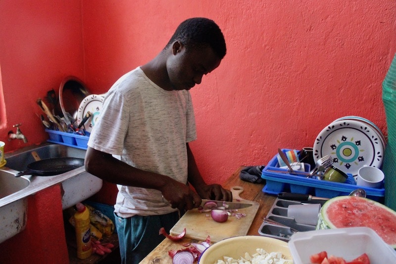 Emmanuel Nkhata in the kitchen at Vwaza Wildlife Game Reserve in Malawi