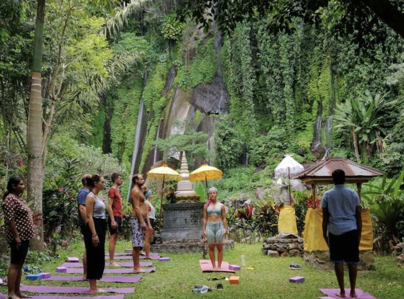 group of people on a spiritual getaway in Bali
