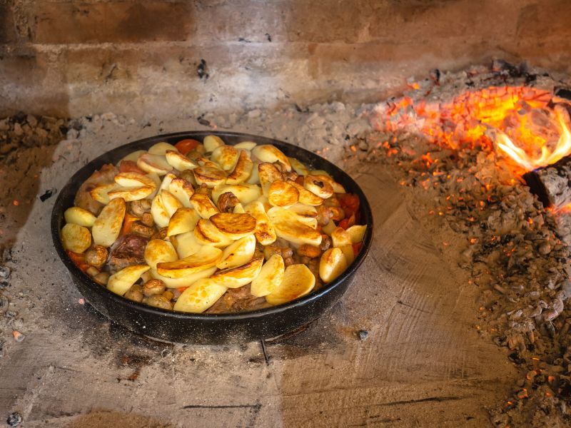 traditional Croatian meat peka dish with vegetables