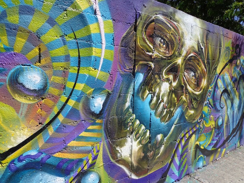 skeleton mural in Mexcio City