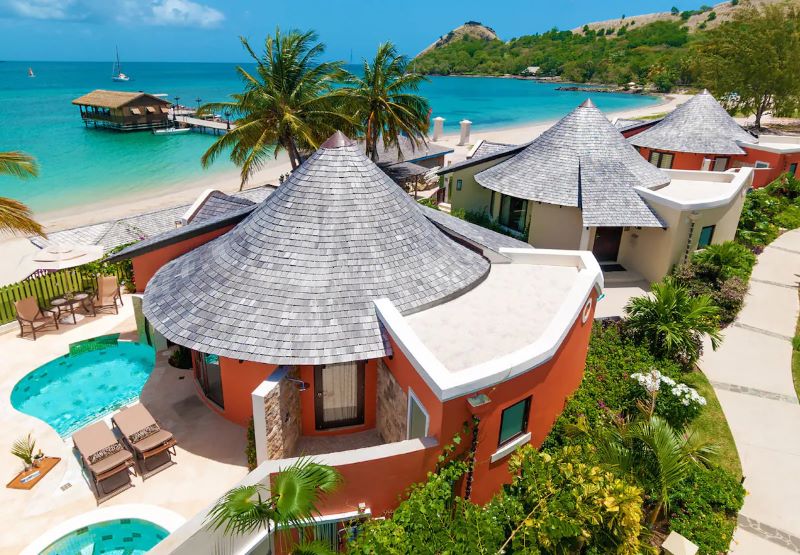 villas with private pools at the vegan-friendly St. Lucia Sandals resort