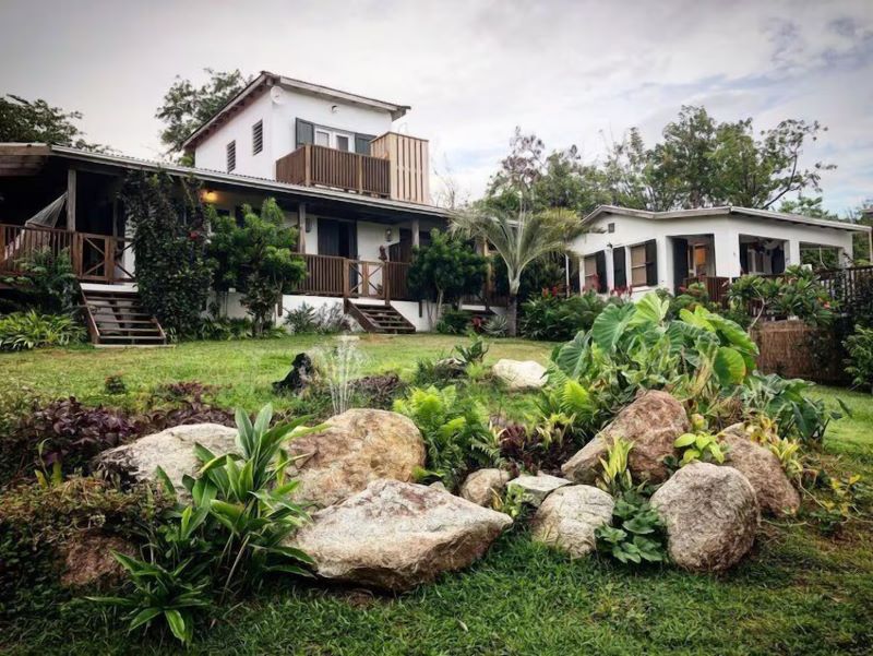 lush garden at Finca Victoria Vieques in Puerto Rico