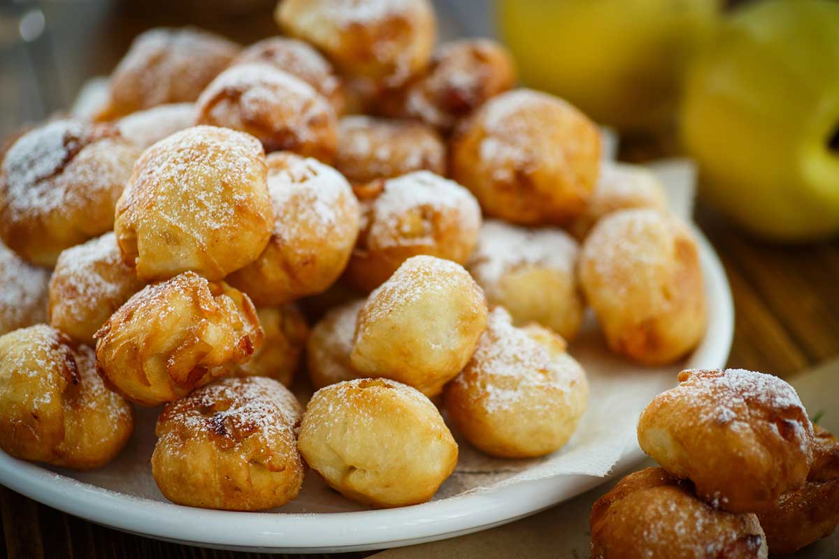 Mini fried doughnuts.