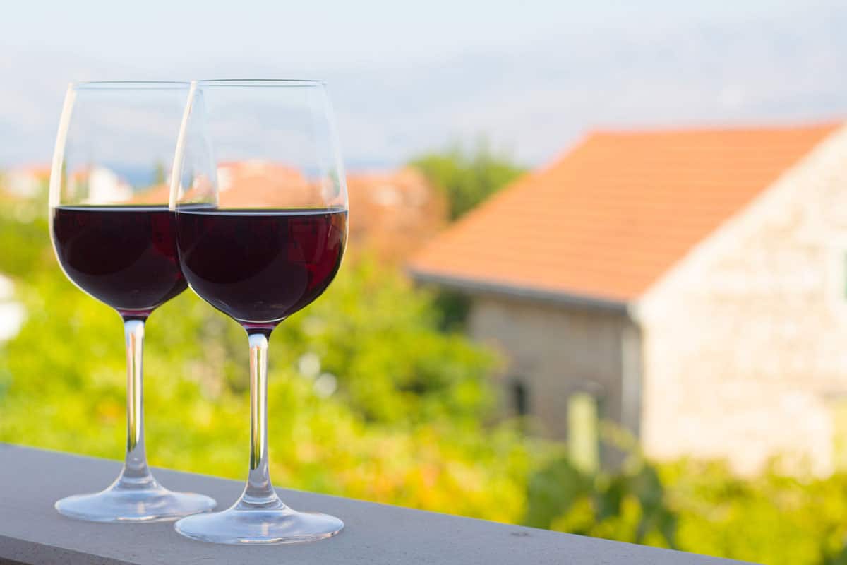 Two glasses of Croatian wine.