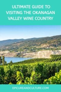 Pinterest pin that shows the Okanagan Valley Wine Country.